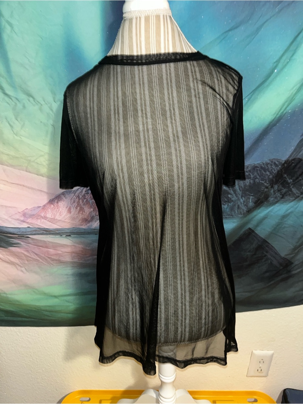 Women's Sheer Short-Sleeve Tee - Black